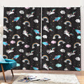 Star Space Unicorn Pattern Print Pencil Pleat Curtains