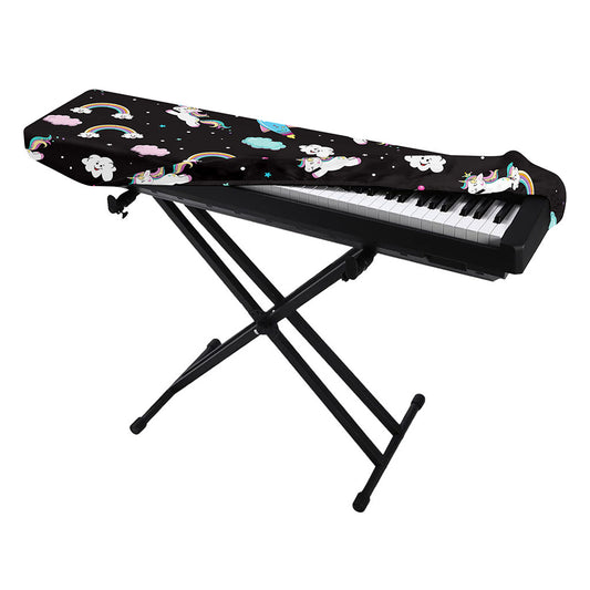 Star Space Unicorn Pattern Print Piano Keyboard Cover