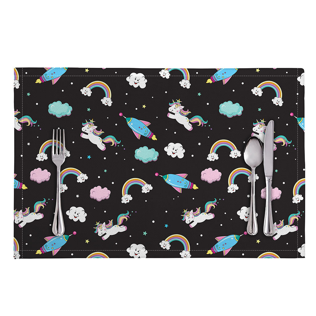 Star Space Unicorn Pattern Print Placemat