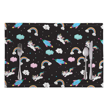 Star Space Unicorn Pattern Print Placemat