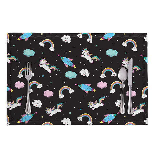 Star Space Unicorn Pattern Print Placemat