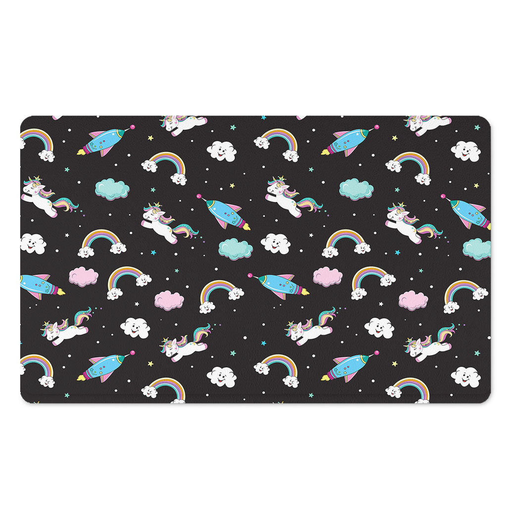 Star Space Unicorn Pattern Print Polyester Doormat