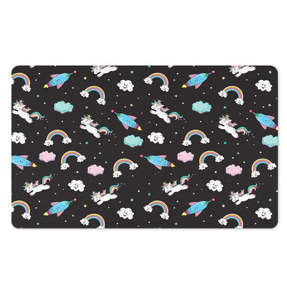 Star Space Unicorn Pattern Print Polyester Doormat