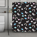 Star Space Unicorn Pattern Print Polyester Shower Curtain