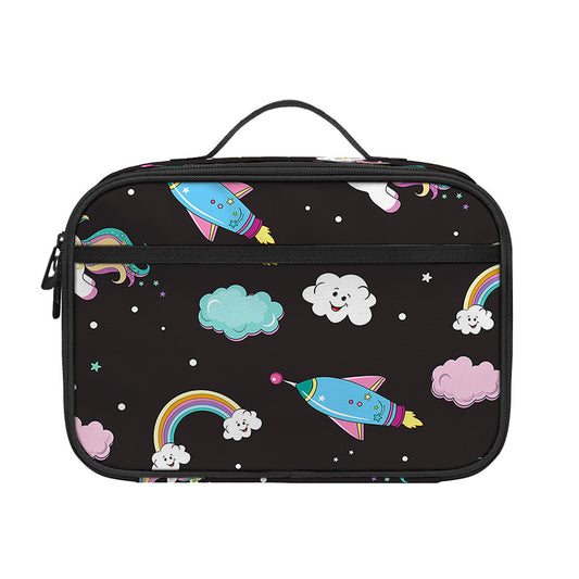 Star Space Unicorn Pattern Print Portable Lunch Bag