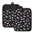 Star Space Unicorn Pattern Print Pot Holders With Pocket