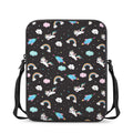 Star Space Unicorn Pattern Print Rectangular Crossbody Bag