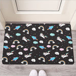 Star Space Unicorn Pattern Print Rubber Doormat
