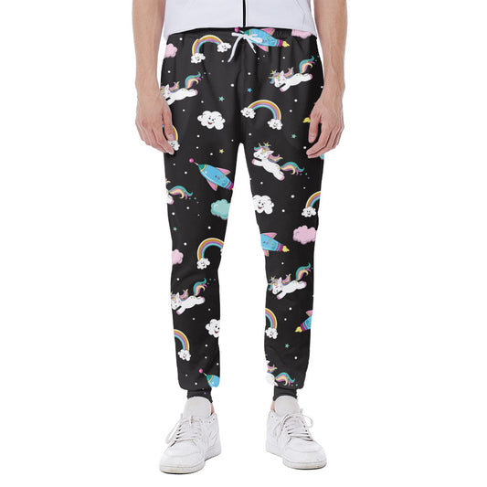 Star Space Unicorn Pattern Print Scuba Joggers
