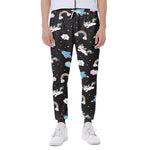 Star Space Unicorn Pattern Print Scuba Joggers