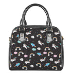 Star Space Unicorn Pattern Print Shoulder Handbag