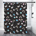 Star Space Unicorn Pattern Print Shower Curtain