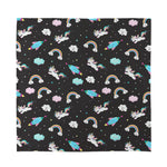 Star Space Unicorn Pattern Print Silk Bandana