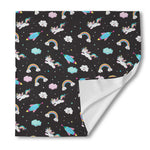 Star Space Unicorn Pattern Print Silk Bandana