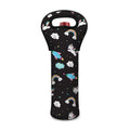 Star Space Unicorn Pattern Print Single Neoprene Wine Tote