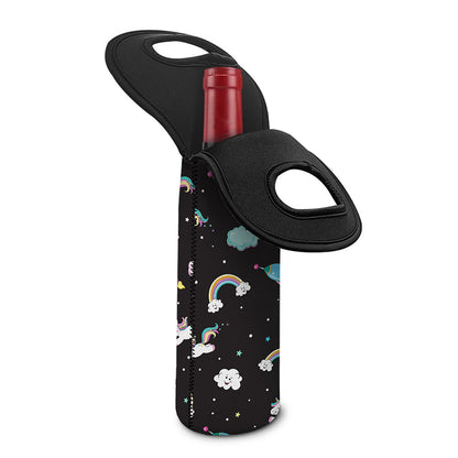 Star Space Unicorn Pattern Print Single Neoprene Wine Tote