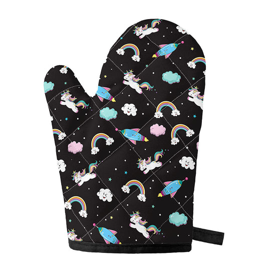 Star Space Unicorn Pattern Print Single Oven Mitt