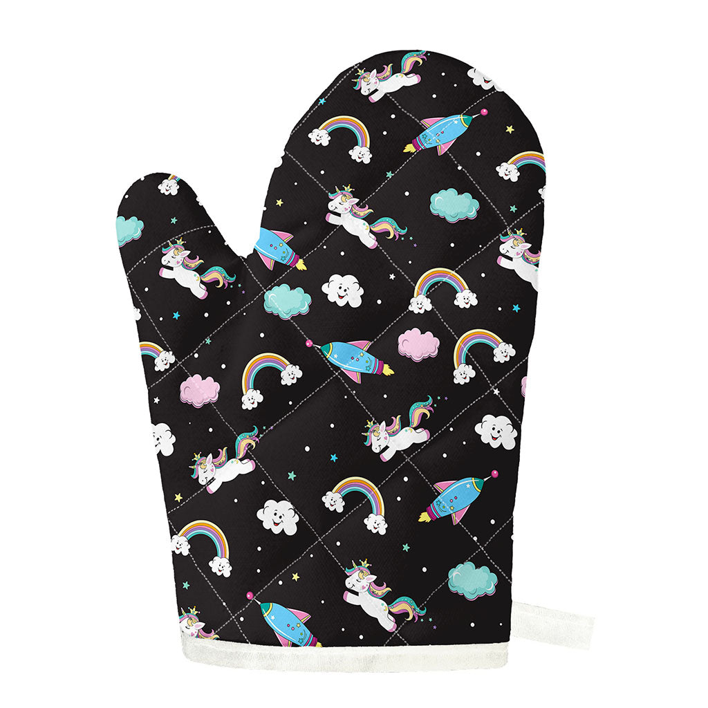 Star Space Unicorn Pattern Print Single Oven Mitt