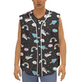 Star Space Unicorn Pattern Print Sleeveless Baseball Jersey