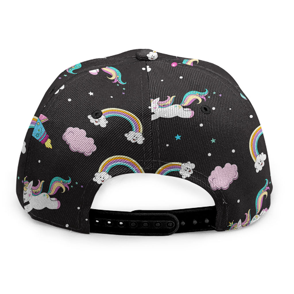 Star Space Unicorn Pattern Print Snapback Cap