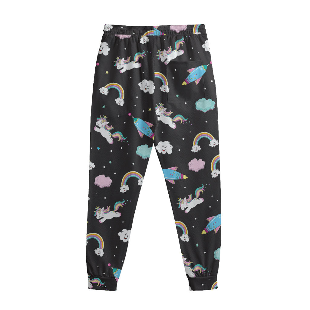 Star Space Unicorn Pattern Print Sweatpants