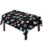 Star Space Unicorn Pattern Print Tablecloth