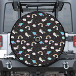 Star Space Unicorn Pattern Print Tire Cover With Camera Hole
