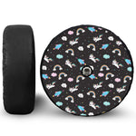 Star Space Unicorn Pattern Print Tire Cover With Camera Hole