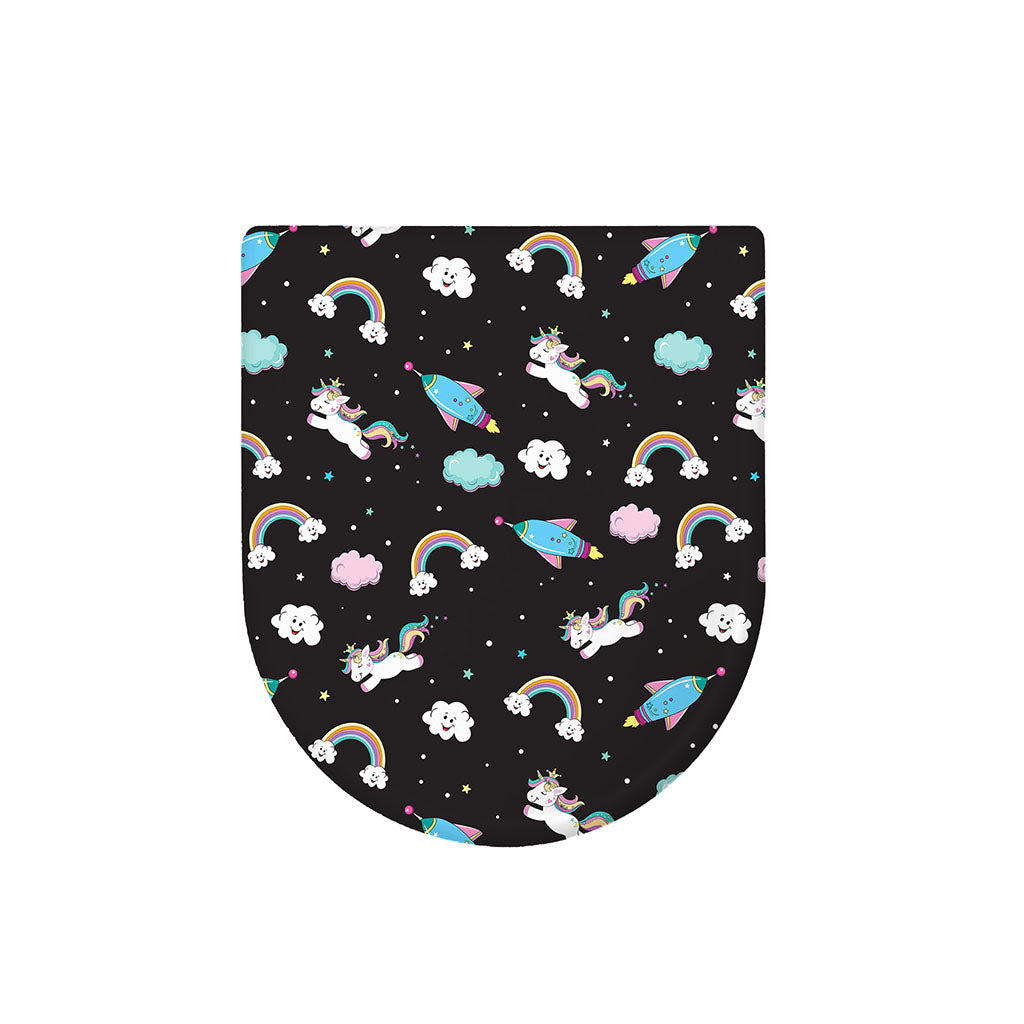 Star Space Unicorn Pattern Print Toilet Lid Cover