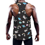 Star Space Unicorn Pattern Print Training Tank Top