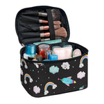 Star Space Unicorn Pattern Print Travel Makeup Bag