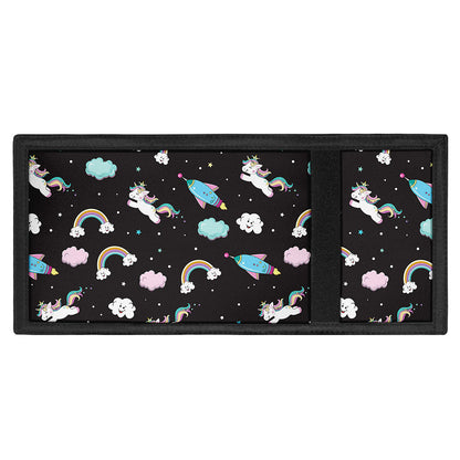 Star Space Unicorn Pattern Print Trifold Wallet