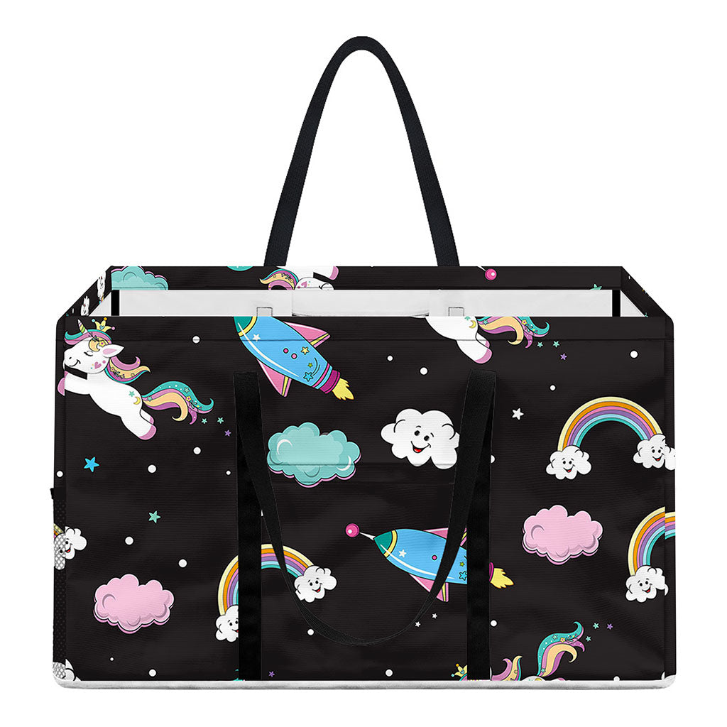 Star Space Unicorn Pattern Print Utility Tote Bag