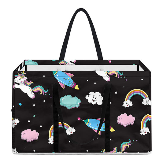 Star Space Unicorn Pattern Print Utility Tote Bag