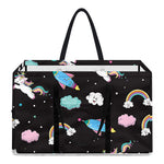 Star Space Unicorn Pattern Print Utility Tote Bag