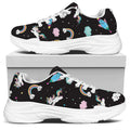 Star Space Unicorn Pattern Print White Chunky Shoes