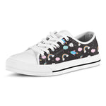 Star Space Unicorn Pattern Print White Low Top Sneakers