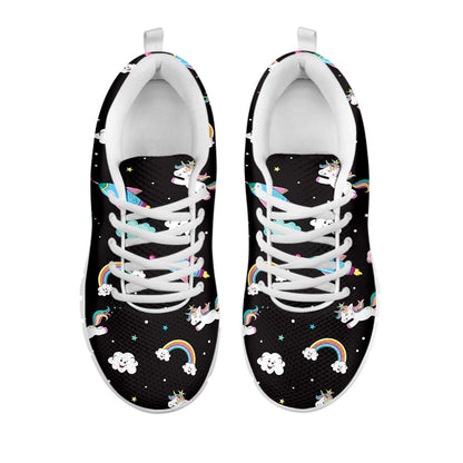 Star Space Unicorn Pattern Print White Running Shoes