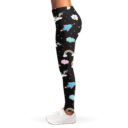 Star Space Unicorn Pattern Print Women's Leggings