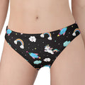 Star Space Unicorn Pattern Print Women's Panties