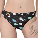 Star Space Unicorn Pattern Print Women's Thong