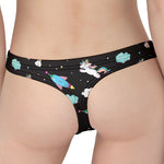 Star Space Unicorn Pattern Print Women's Thong
