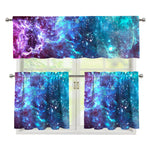 Starfield Nebula Galaxy Space Print 3 Piece Kitchen Curtains