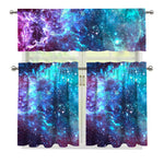 Starfield Nebula Galaxy Space Print 3 Piece Kitchen Curtains