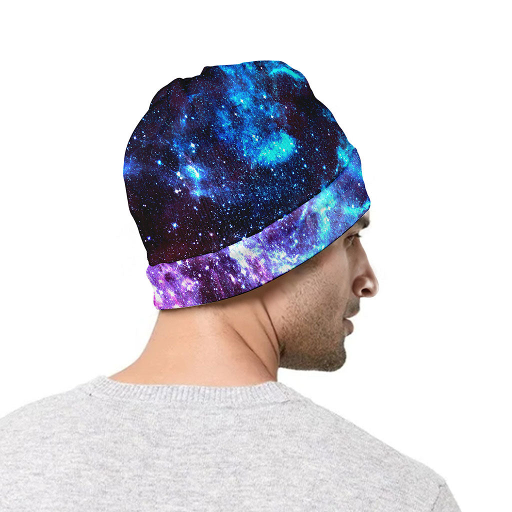 Starfield Nebula Galaxy Space Print Beanie