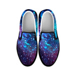 Starfield Nebula Galaxy Space Print Black Slip On Sneakers