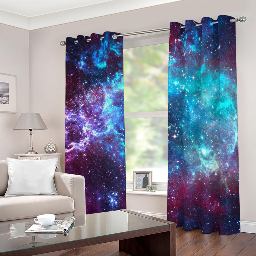 Starfield Nebula Galaxy Space Print Blackout Grommet Curtains