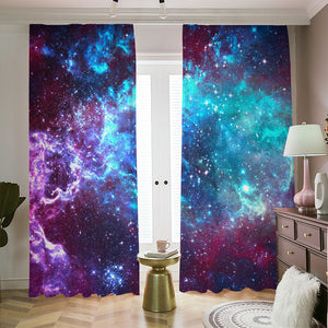 Starfield Nebula Galaxy Space Print Blackout Pencil Pleat Curtains