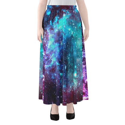 Starfield Nebula Galaxy Space Print Chiffon Maxi Skirt