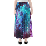 Starfield Nebula Galaxy Space Print Chiffon Maxi Skirt